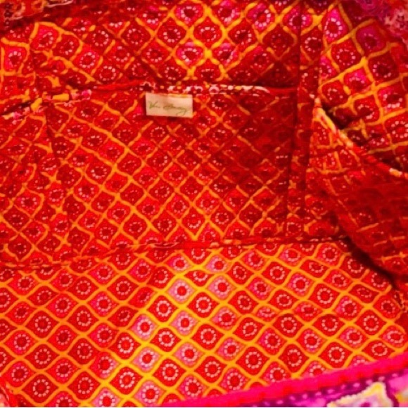 Vera Bradley Paisley Rasberry Fizz Large Shoulder Weekend Bag Quilted Cotton - Picture 2 of 4